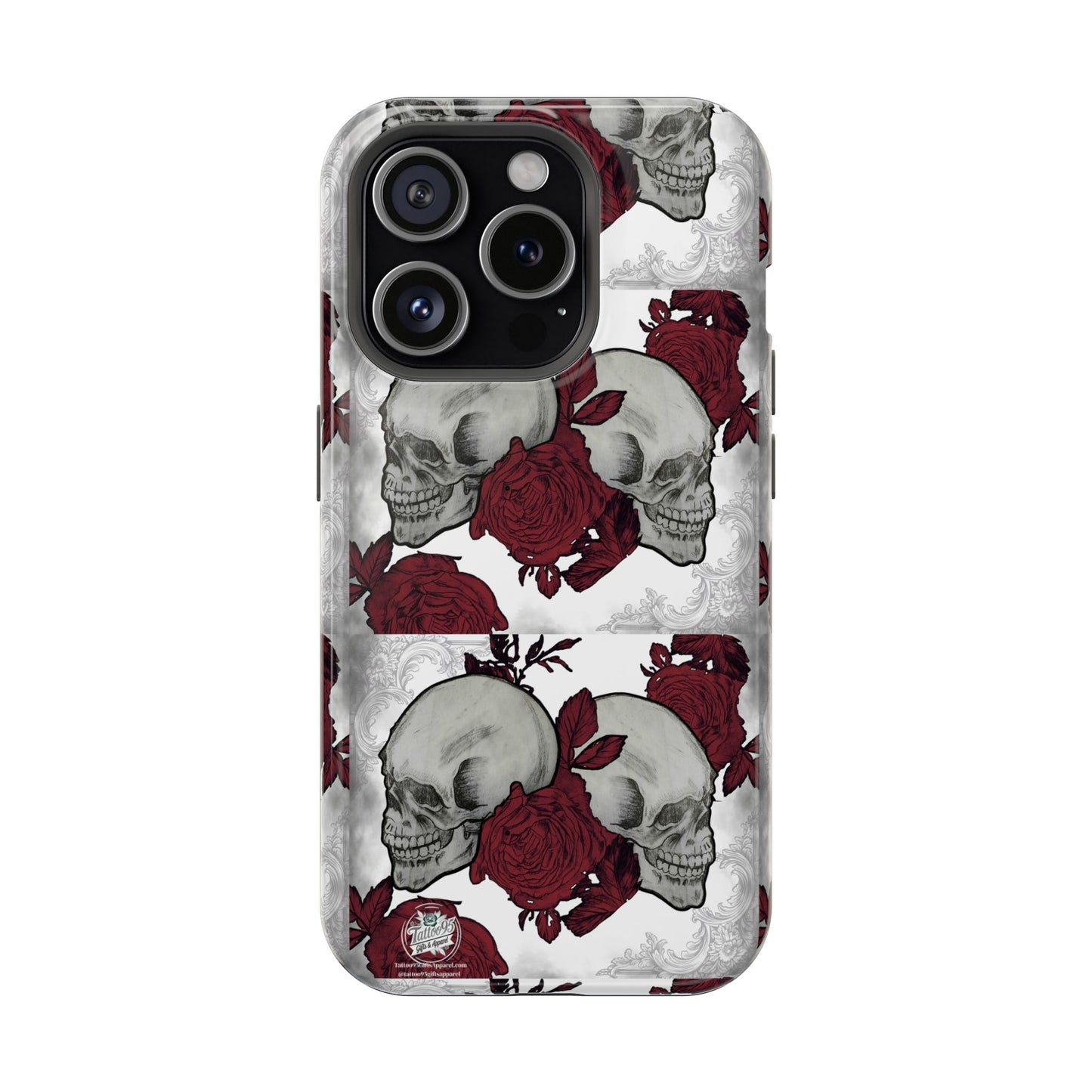 Skulls and Roses Tattoo Art - iPhone Case