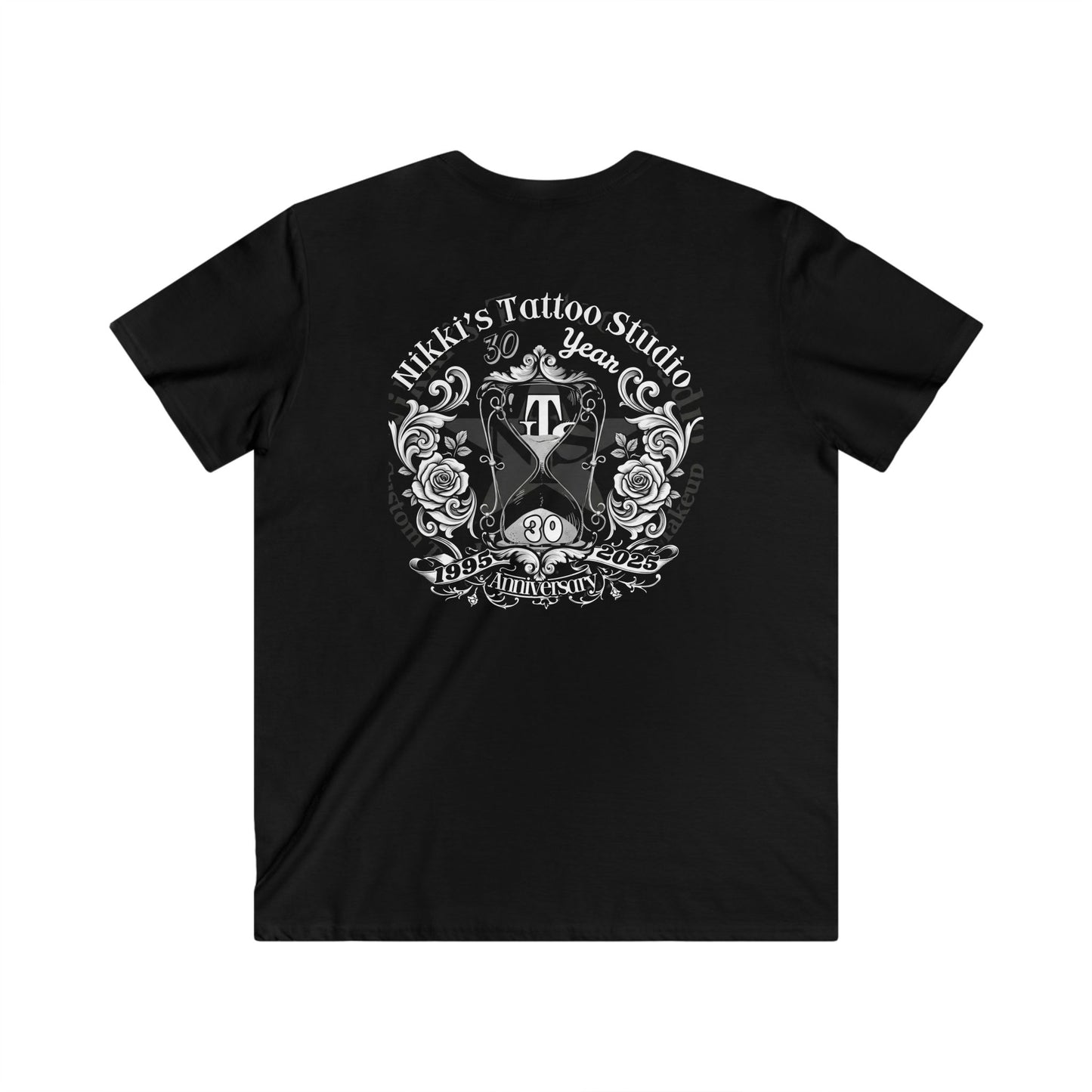 Nikki's Tattoo Studio 30th Anniversary Skull & Snake V-Neck Tee