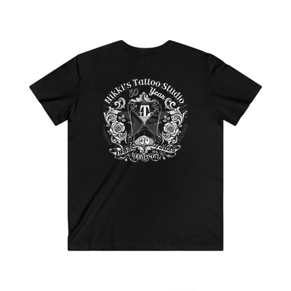 Nikki's Tattoo Studio 30th Anniversary Skull & Snake V-Neck Tee