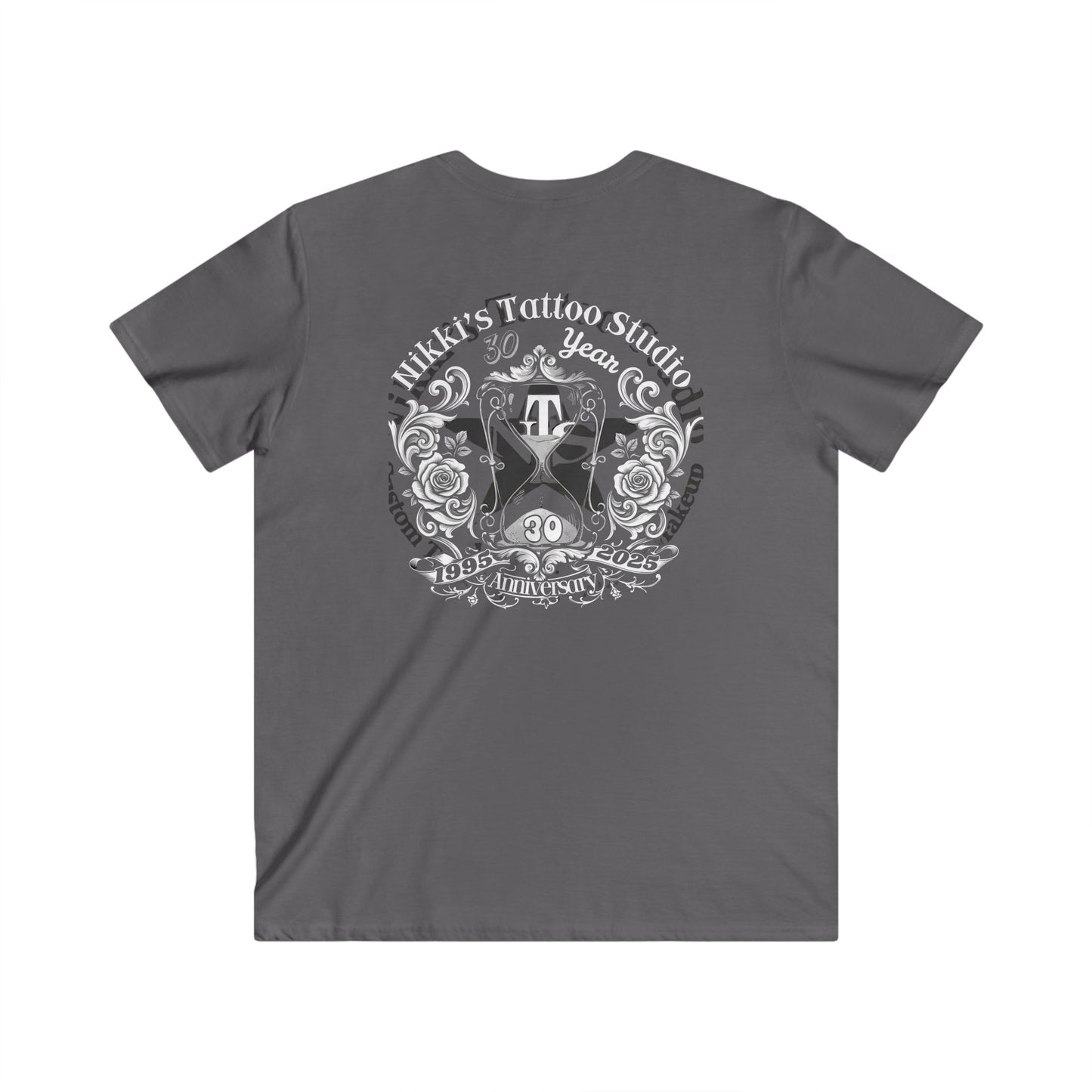 Nikki's Tattoo Studio 30th Anniversary Skull & Snake V-Neck Tee
