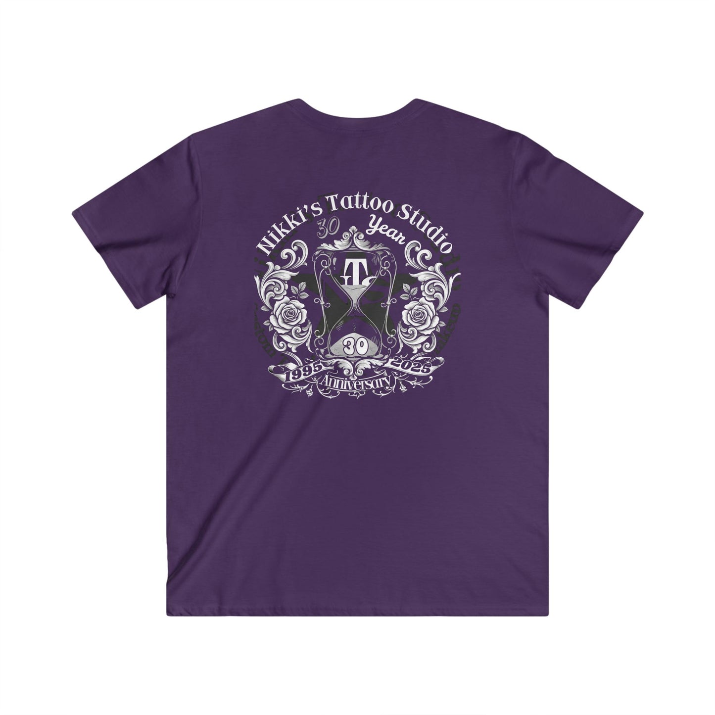 Nikki's Tattoo Studio 30th Anniversary Skull & Snake V-Neck Tee