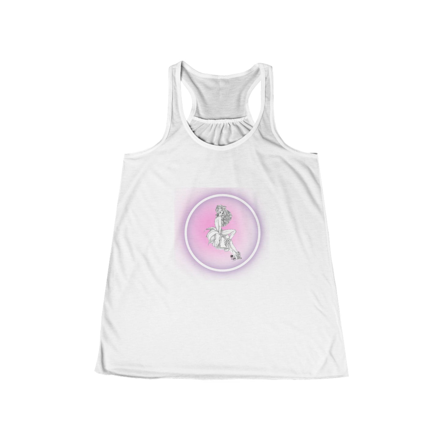 Pretty Bunny Vintage Artwork - Flowy Razorback Tank Woman's