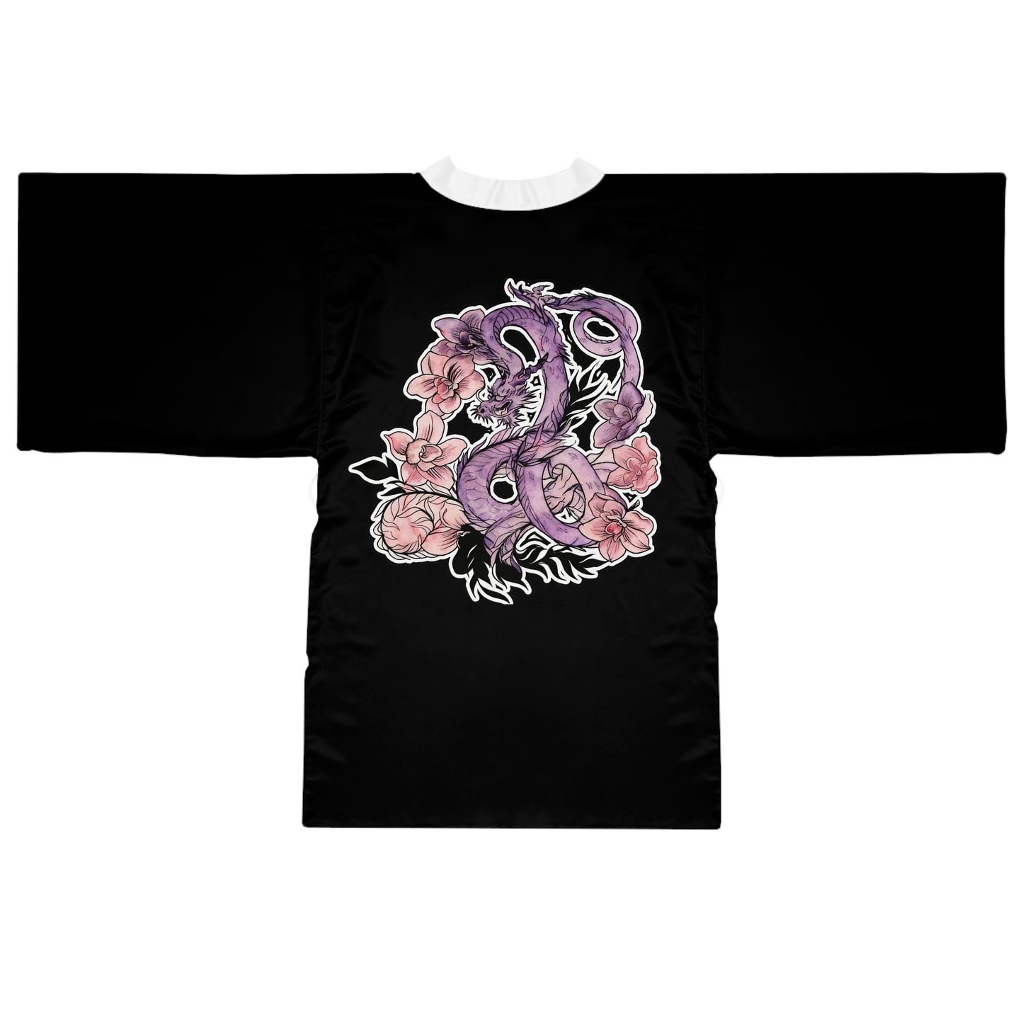 Dragon Orchids - Kimono Robe — Silk-Touch Mid-Length Tattoo Print