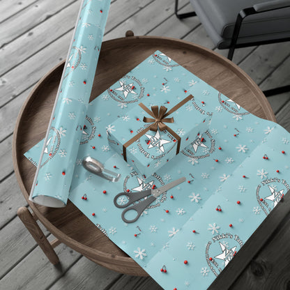 Nikki's Tattoo Studio Holiday Gift Wrapping (Matte or Satin) Snowflakes & Cherries Artwork