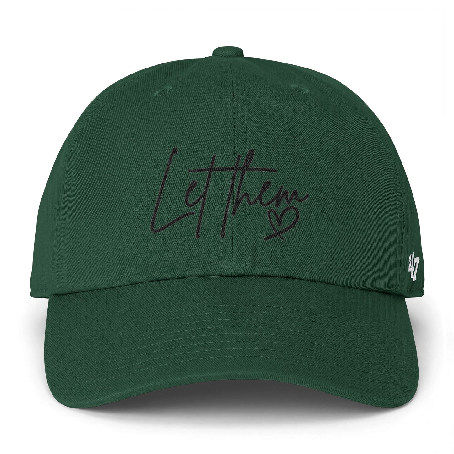 Let Them Heart Embroidered Baseball Cap — Casual Script Hat for Everyday Wear