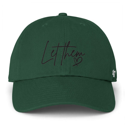 Let Them Heart Embroidered Baseball Cap — Casual Script Hat for Everyday Wear