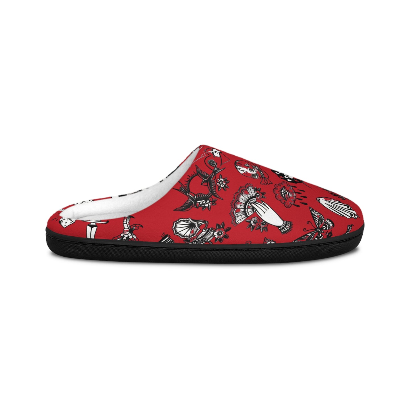 Original Tattoo Art - Red & Black Comfy House Slippers