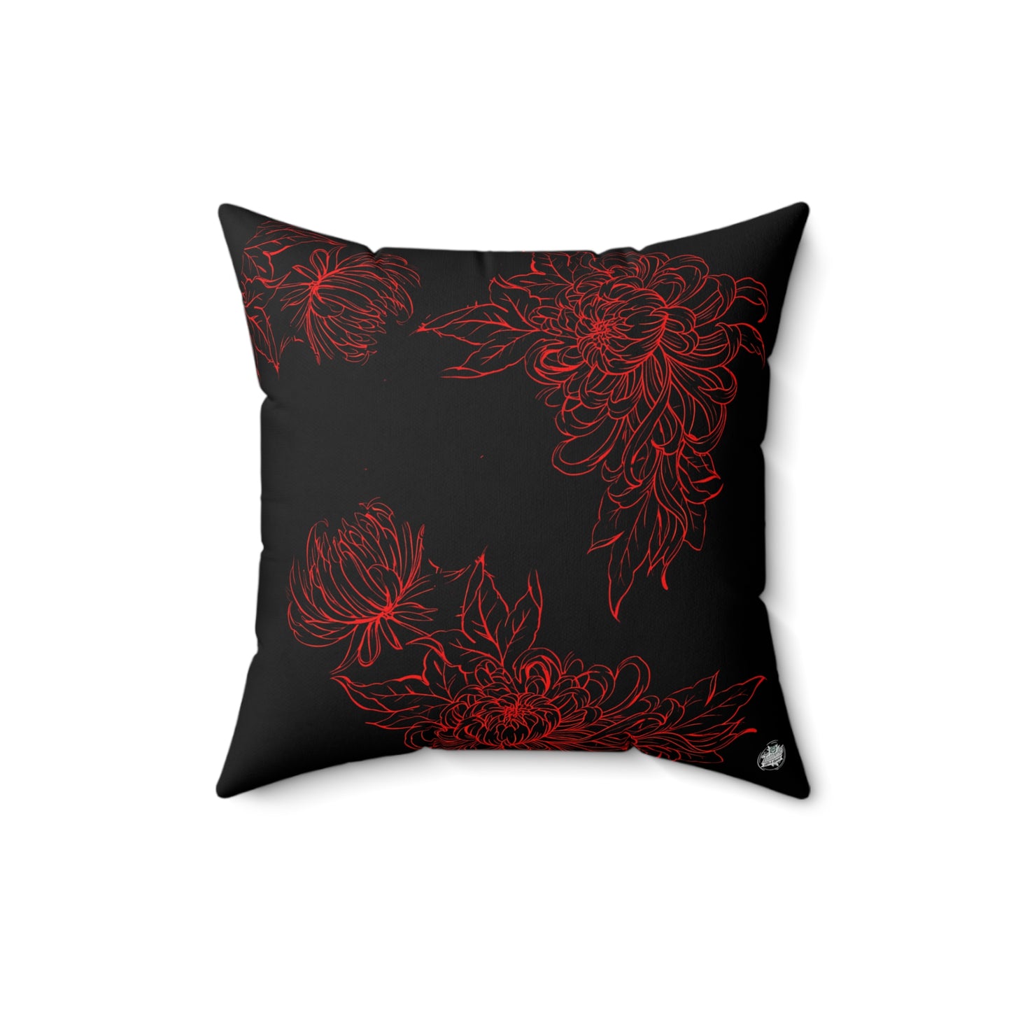 Moth Tattoo Art Pillow — Black Double-Sided Spun Polyester Decorative Pillow