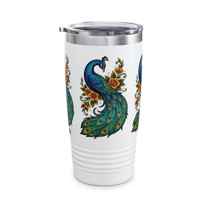 Floral Peacock - Tumbler, 20oz Travel Mug