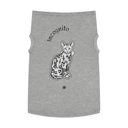 Incognito Tattoo Cat Pet Tank Top — Funny 'Incognito' Graphic Tank for Large Dogs