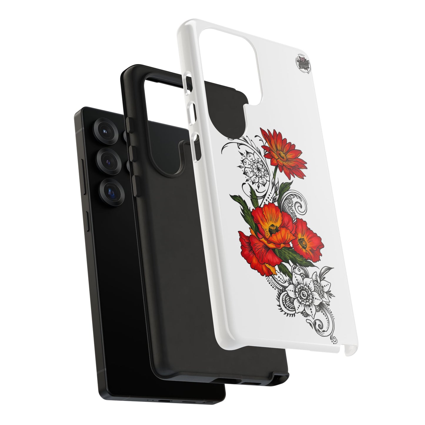 Floral Red Poppy - Tough Galaxy Phone Case Series S10-S25 Series