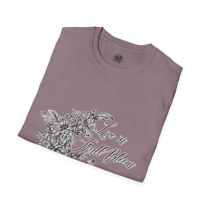 Live in Full Bloom - Floral Script Crew Tee