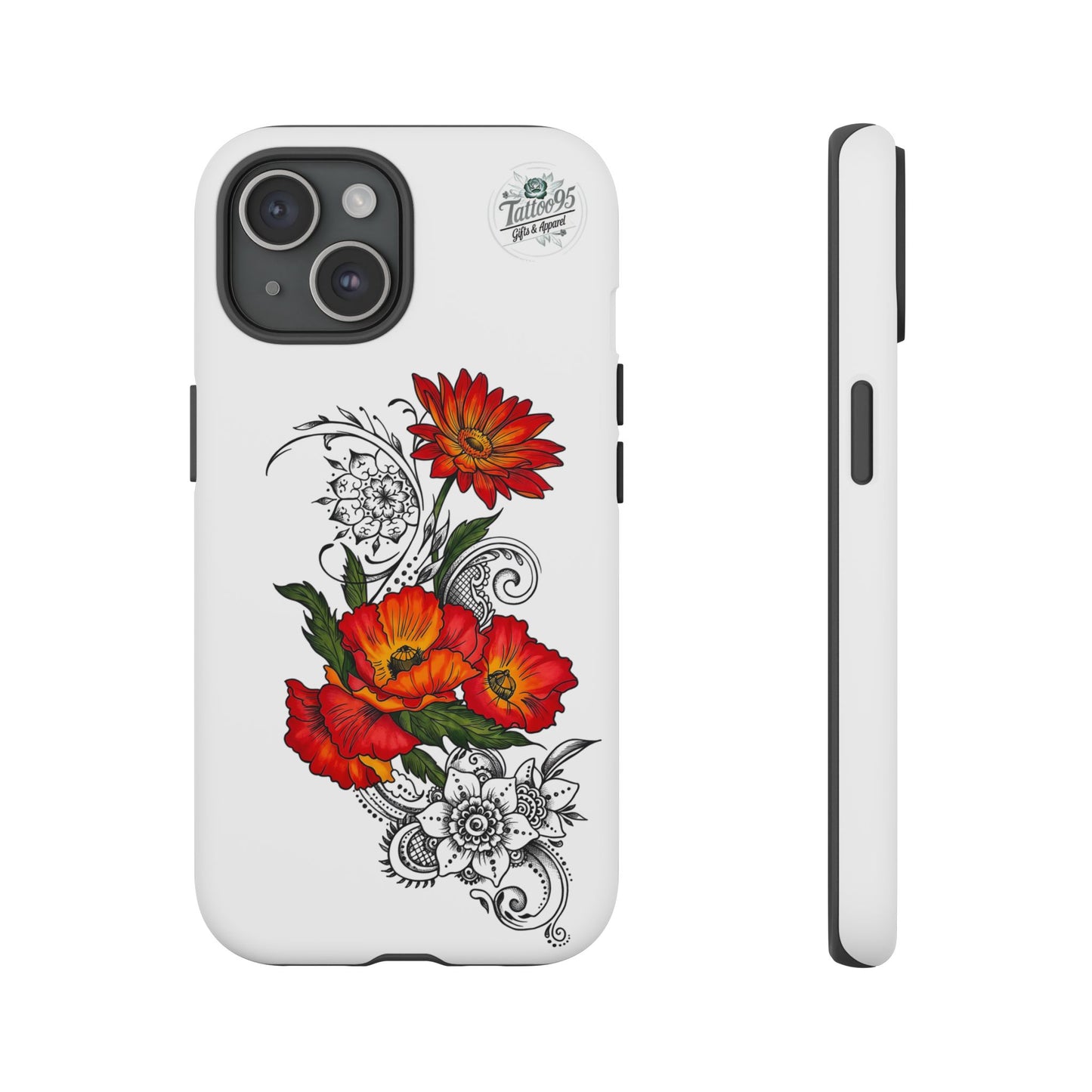 Floral Red Poppy iPhone Case — Red Poppy Botanical Tough Case