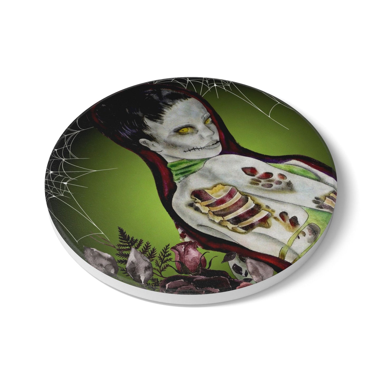 Lady Zombie 'Deadrah' - Ceramic Drink Coaster