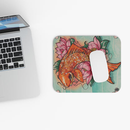 Girly Koi Pink Lotus Tattoo - Mouse Pad Girly Original Artwork