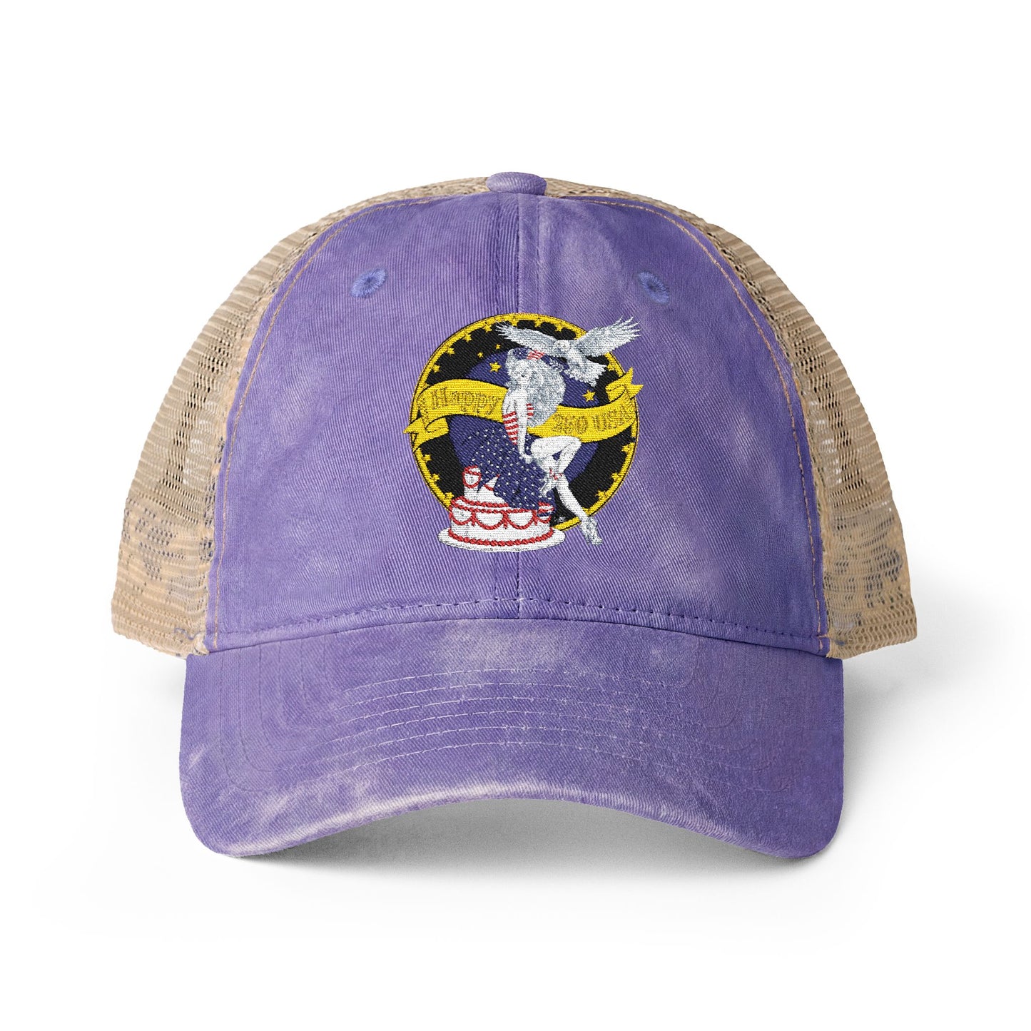 Happy 250th Birthday America — Women's Washed Mesh-Back Cap