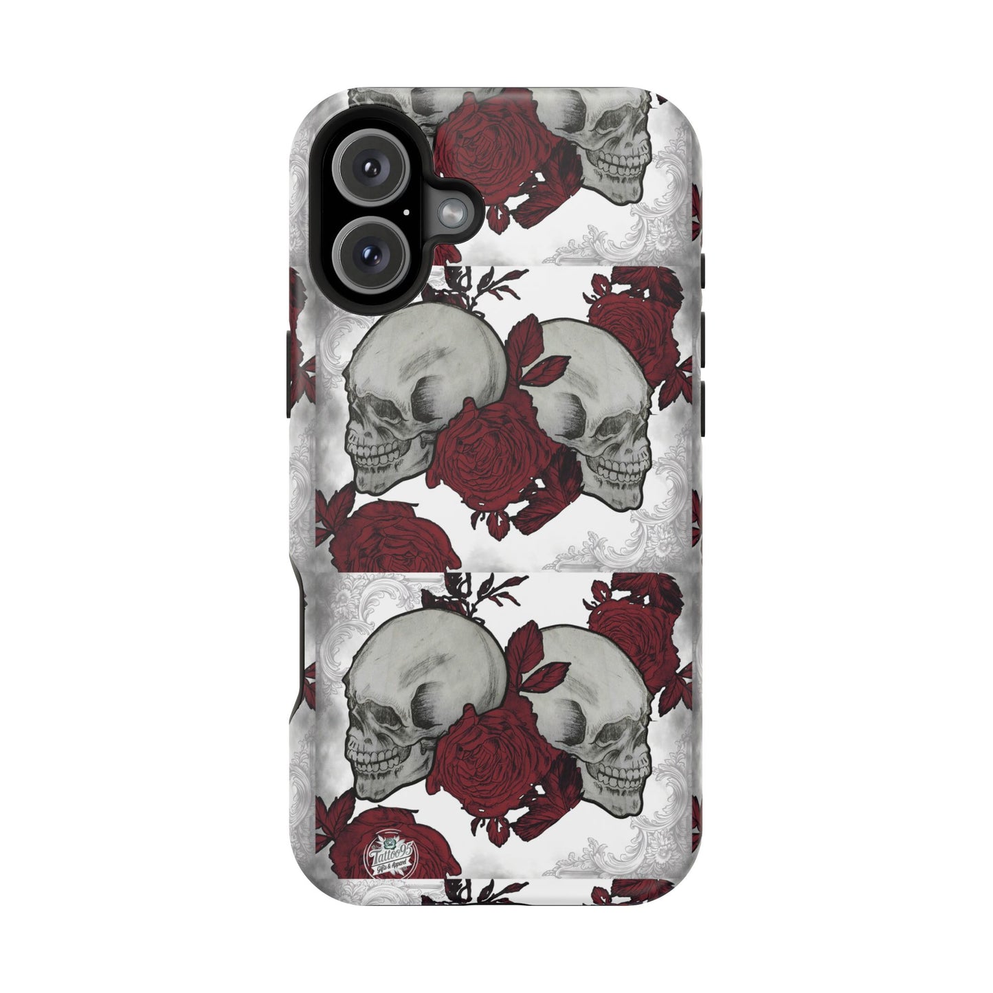 Skulls and Roses Tattoo Art - iPhone Case