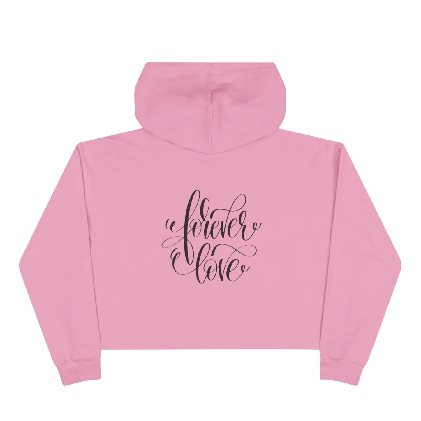 Forever Love - Cropped Hoodie — Handwritten Script, Vintage Tattoo Vibe