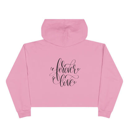 Forever Love - Cropped Hoodie — Handwritten Script, Vintage Tattoo Vibe