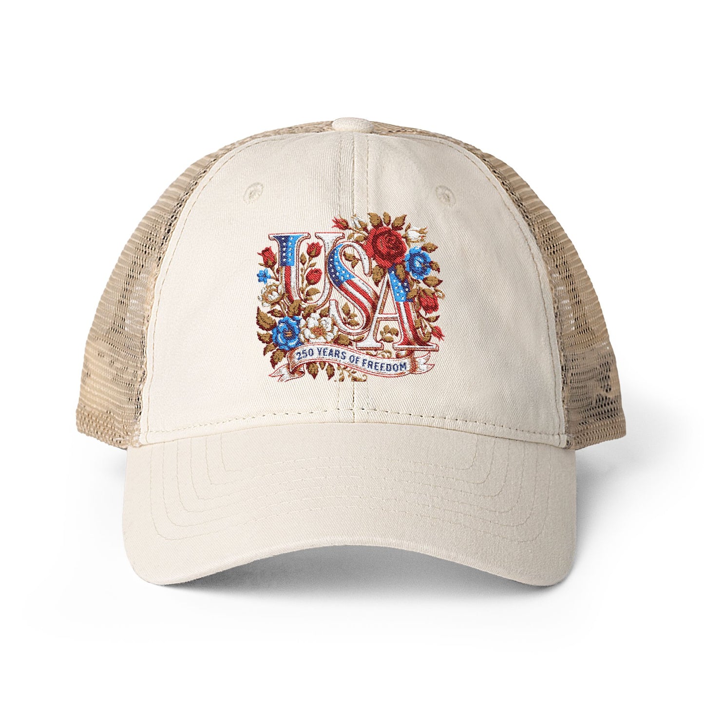 Floral USA - Women's Washed Mesh-Back Cap