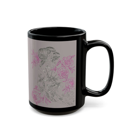 Flowing Geisha Tattoo - Coffee Mug — 11oz & 15oz - Choose Background Color