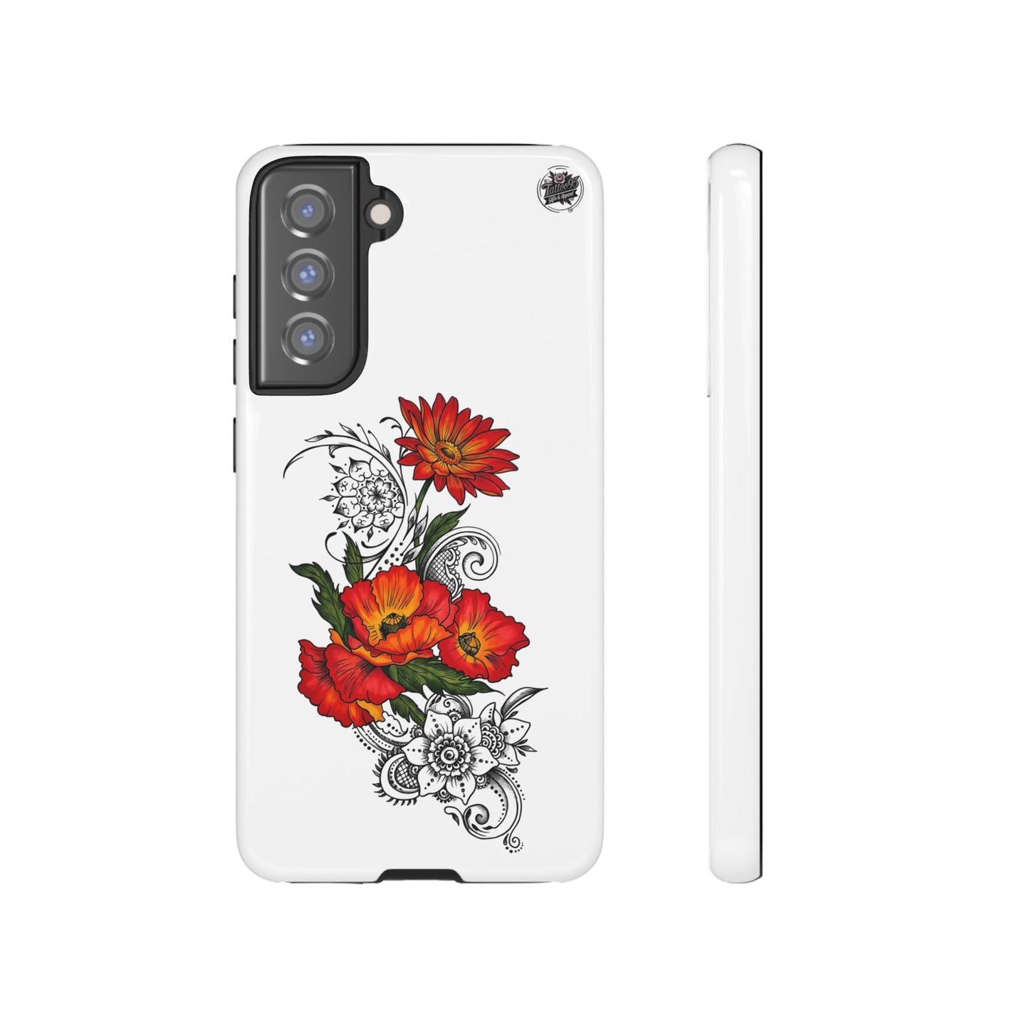 Floral Red Poppy - Tough Galaxy Phone Case Series S10-S25 Series