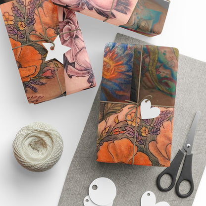 Nikki's Tattoo Studio Collection - Gift Wrapping - Original Tattoo Art Series 2 - Unique Gift Wrap Paper