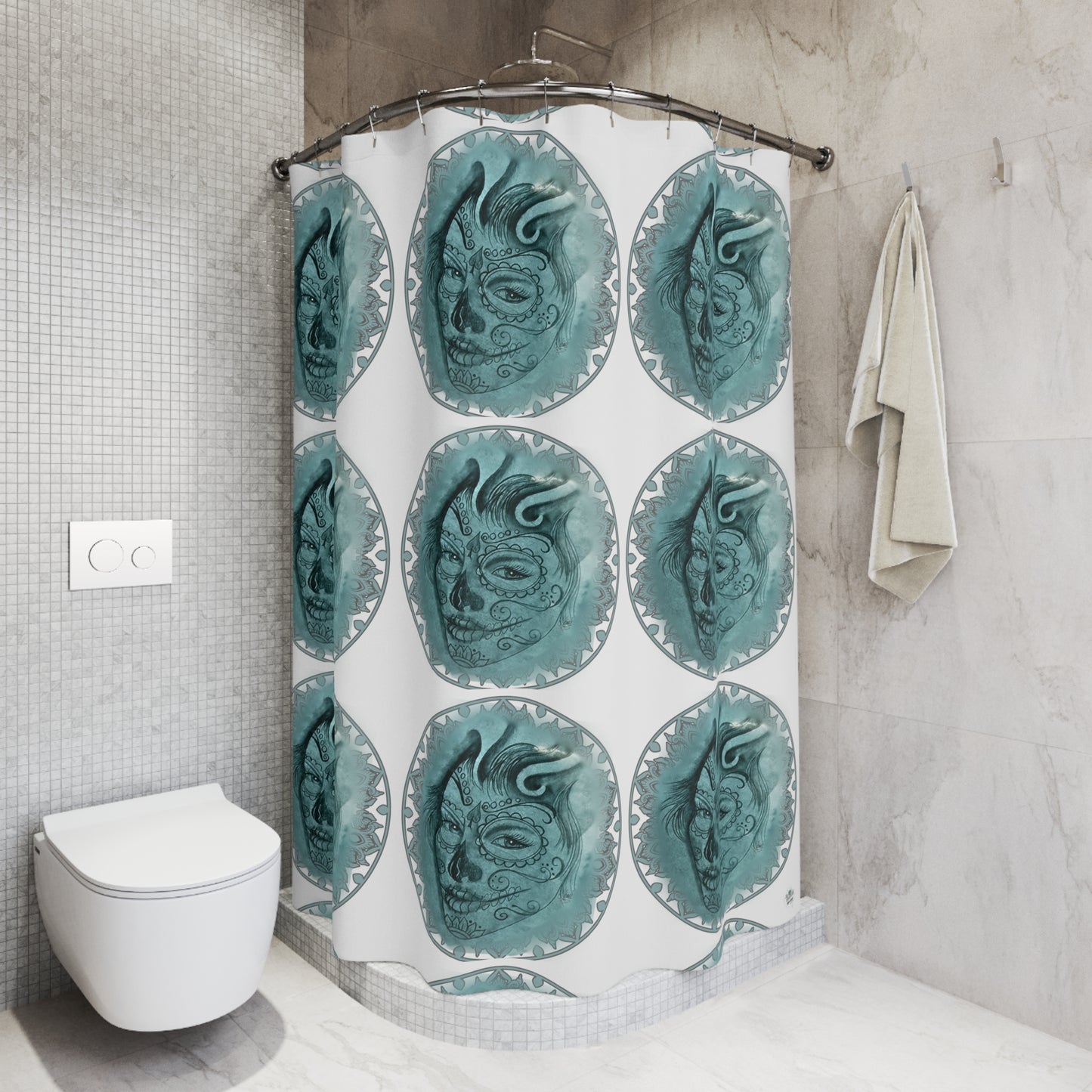 Beautiful Face Tattoo Artwork - Shower Curtain