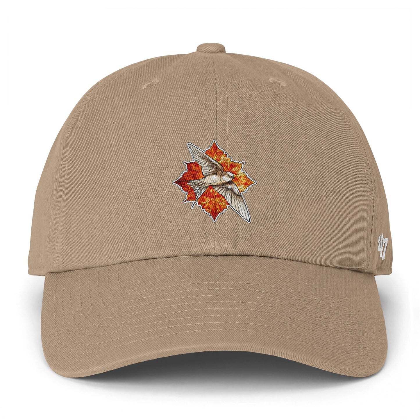 Swallow Bird Embroidered Baseball Cap — Casual Script Hat for Everyday Wear