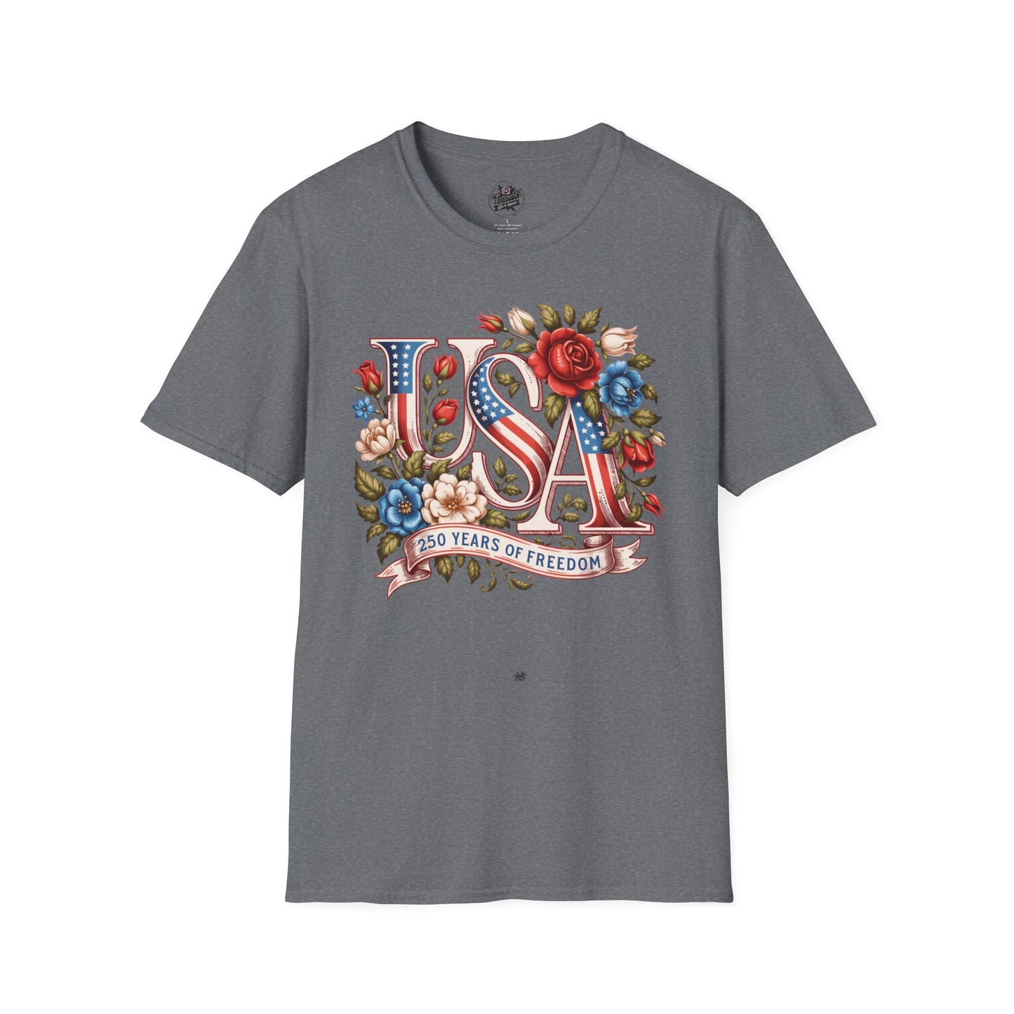 Floral USA 250th T-Shirt — Happy Birthday America