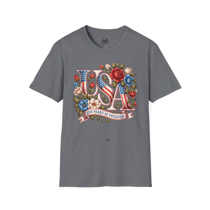 Floral USA 250th T-Shirt — Happy Birthday America