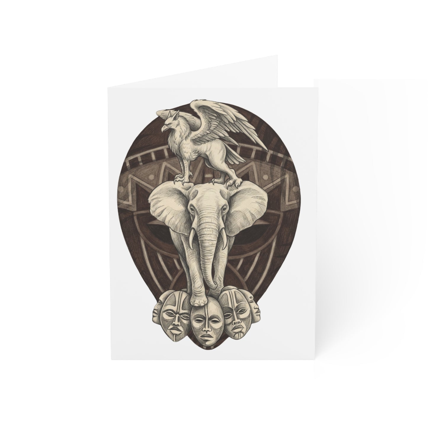African-Inspired Totem Tattoo Greeting Card (Pack of 1/10/30/50)
