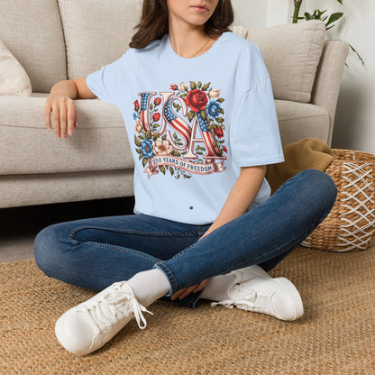 Floral USA 250th T-Shirt — Happy Birthday America
