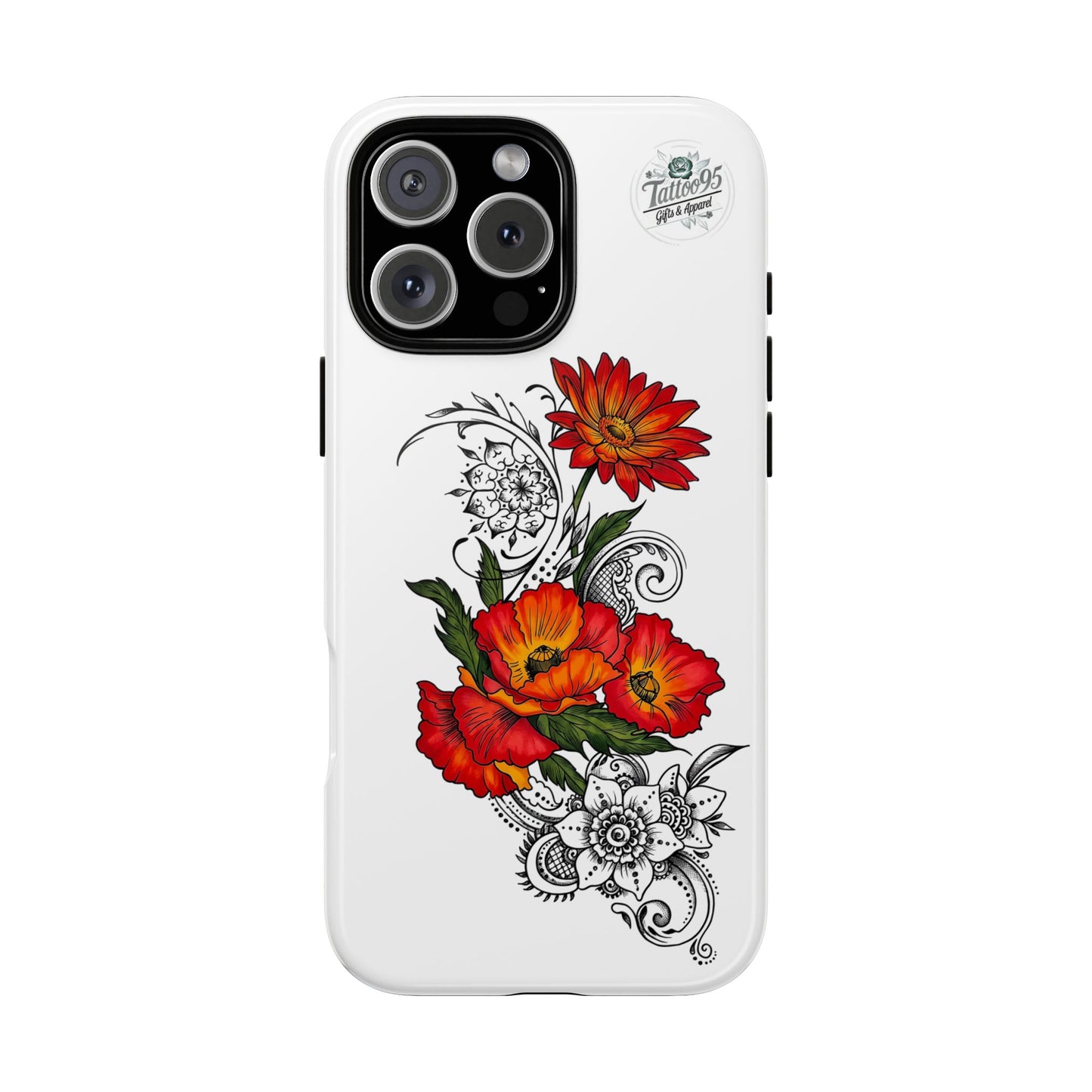 Floral Red Poppy iPhone Case — Red Poppy Botanical Tough Case