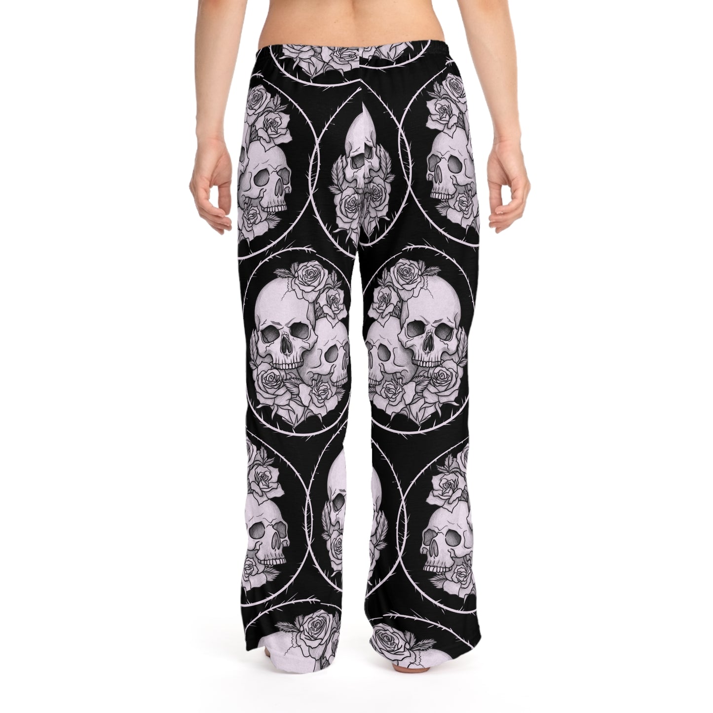Roses Skull Pair - Pajama Pants — All-Over Print Lounge PJ Bottoms
