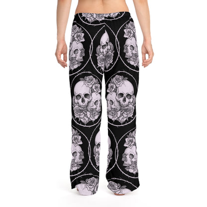 Roses Skull Pair - Pajama Pants — All-Over Print Lounge PJ Bottoms