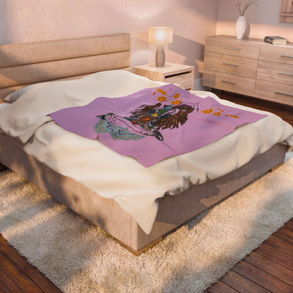 Yoga Goddess Meditation Lotus Mandala - Blanket - Sofa Sizes - Velveteen Plush Blanket