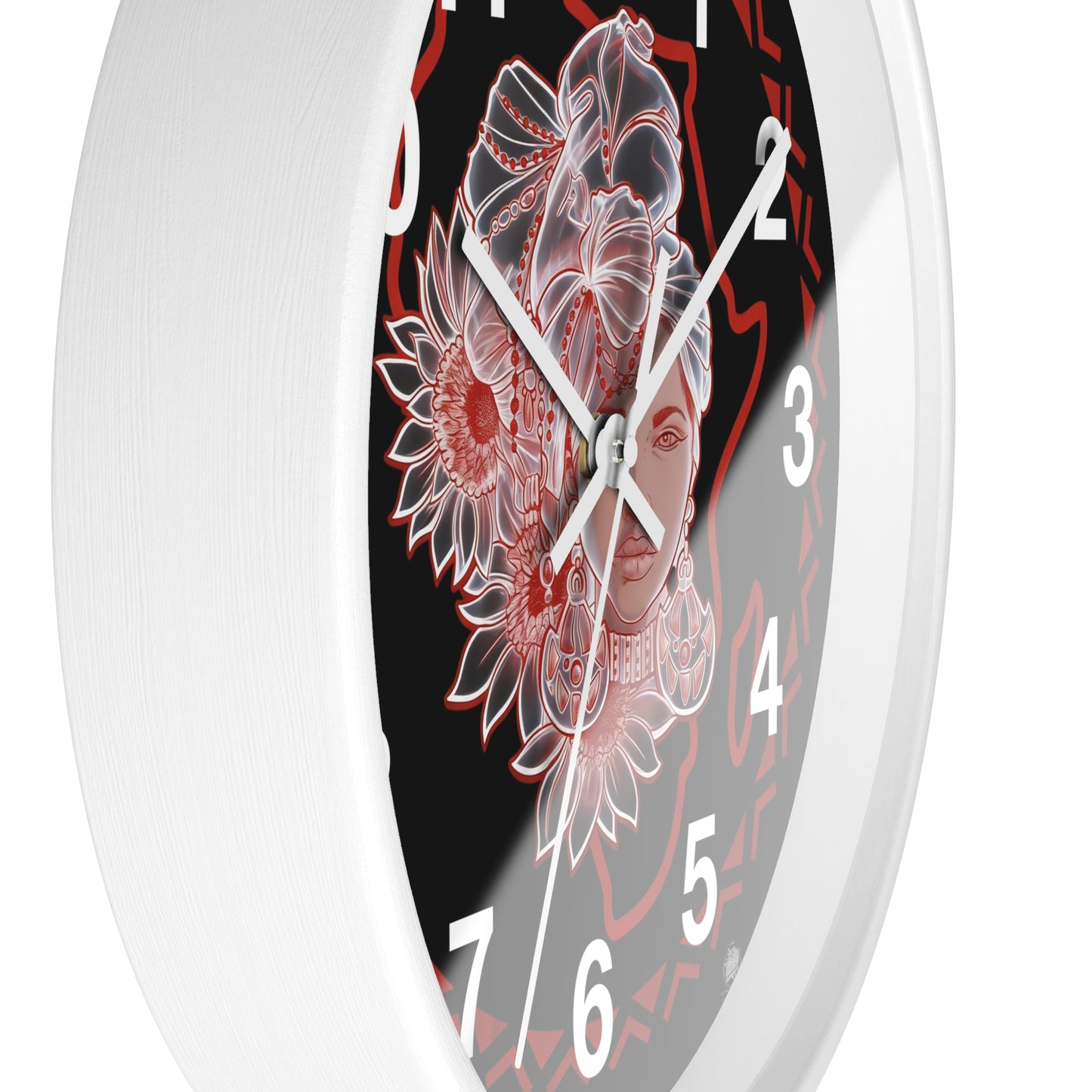 Gele Girl - Wall Clock Black Background