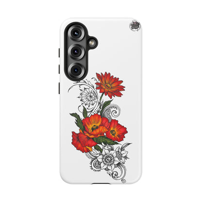 Floral Red Poppy - Tough Galaxy Phone Case Series S10-S25 Series