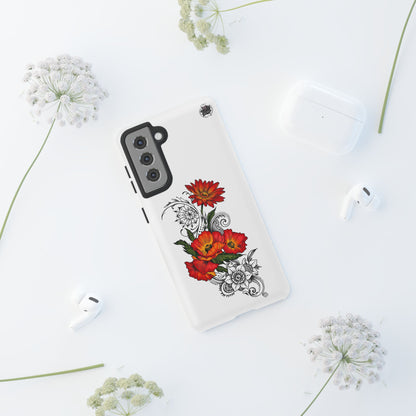 Floral Red Poppy - Tough Galaxy Phone Case Series S10-S25 Series