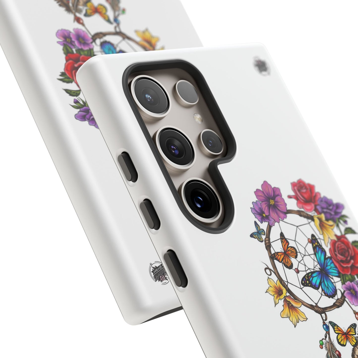 Dreamcatcher &  Butterflies White — Tough Galaxy S10-S25 Series Protective Cover