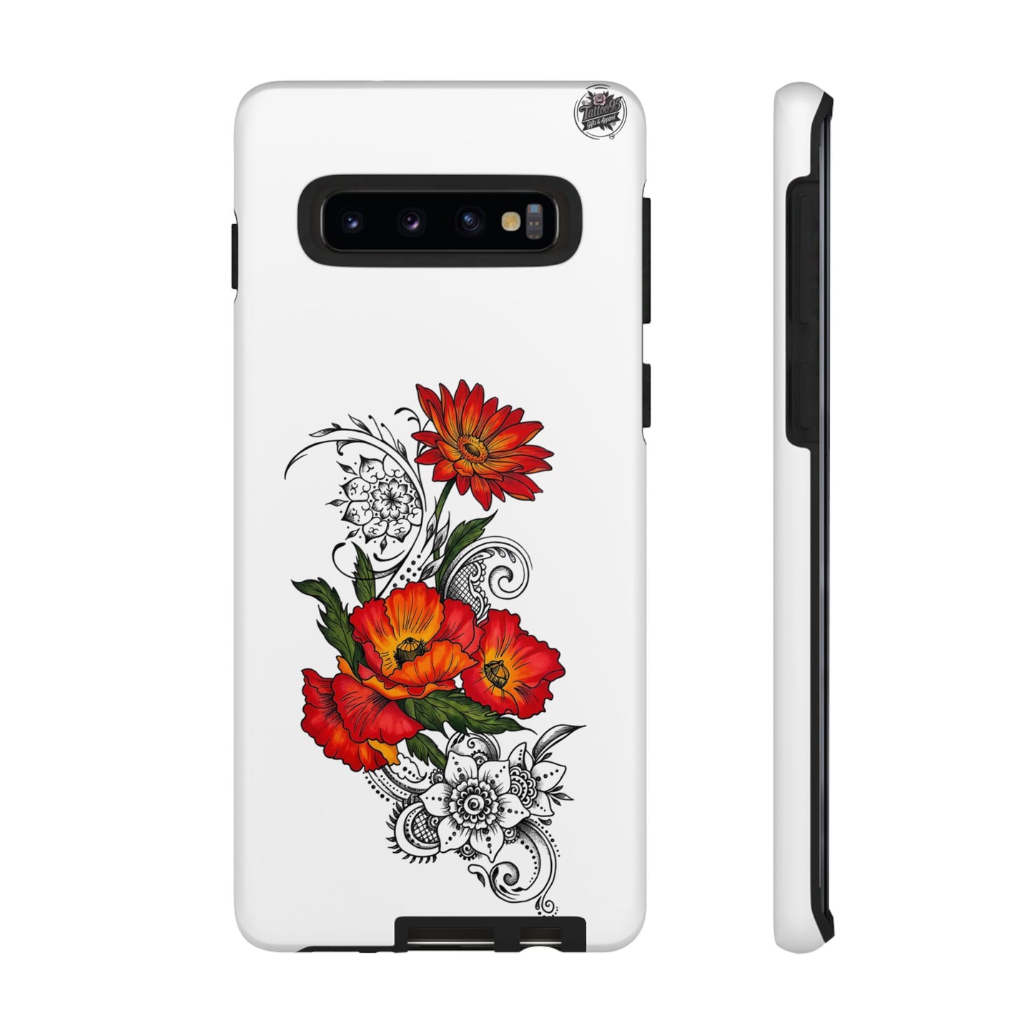 Floral Red Poppy - Tough Galaxy Phone Case Series S10-S25 Series