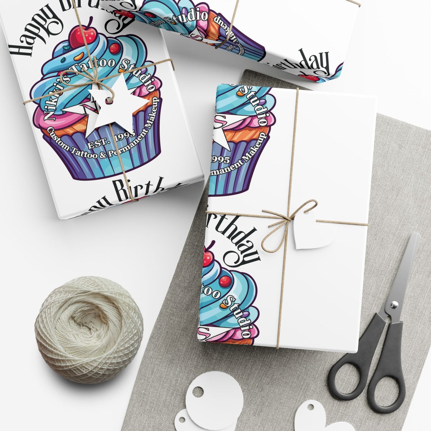 Nikki's Tattoo Studio Collection - Happy Birthday Gift Wrapping - Cupcake