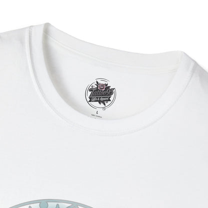 Beautiful Face Tattoo Art - Gildan White/Black T-Shirt — Artistic Portrait Graphic Tee