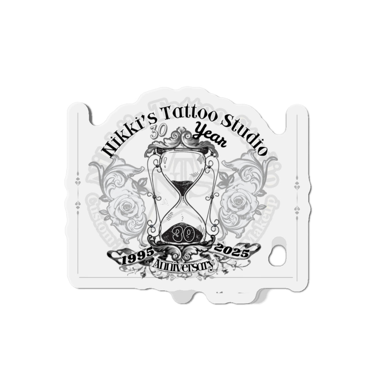 Nikki's Tattoo Studio Collection - 30 Year Anniversary Custom Shape Decorative Refrigerator Magnet