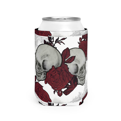 Skulls and Roses design, Can Cooler Sleeve, Coozie