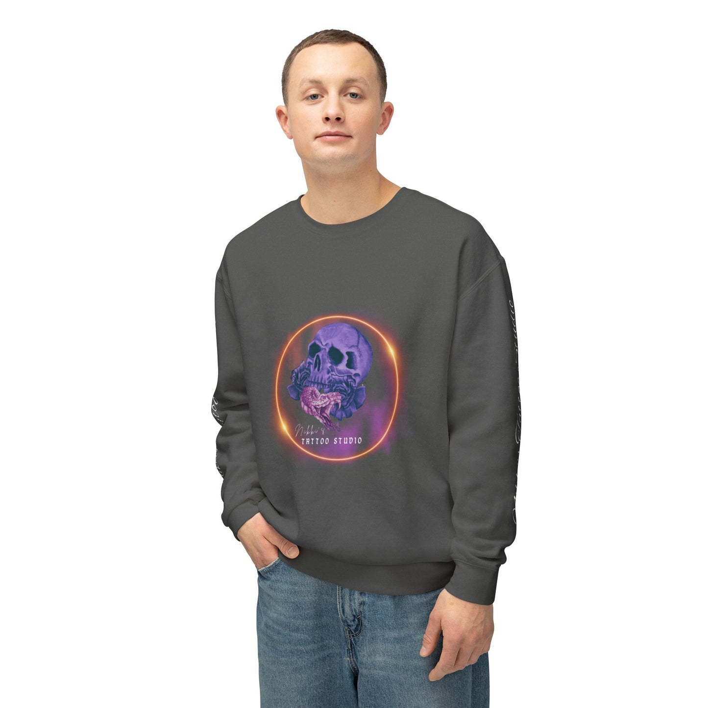 Nikki's Tattoo Studio Collection - Skull and Snake Logo - Crewneck sweatshirt