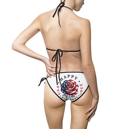 Happy Birthday America Bikini Swimsuit - Women's Tie-Side Two-Piece