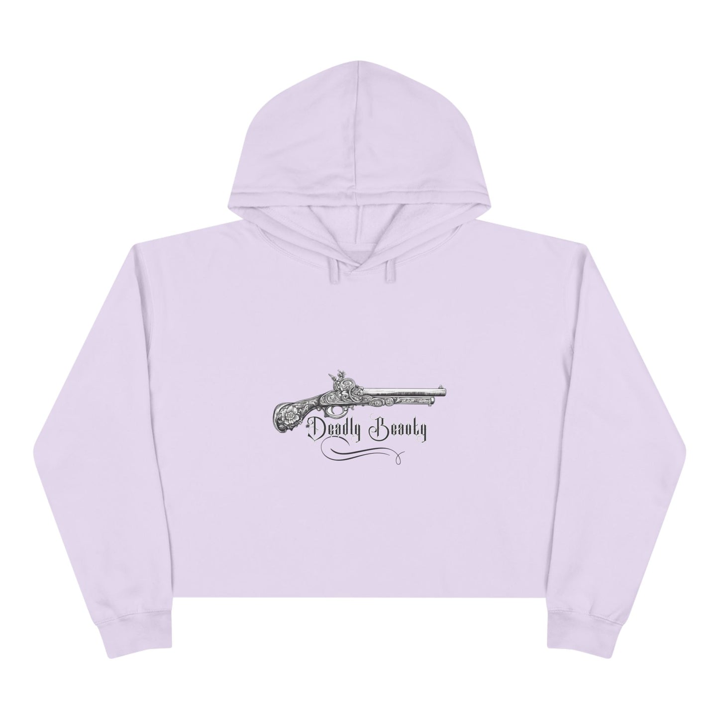 Deadly Beauty Vintage Artwork - Cropped Hoodie — Retro Floral Crop Sweatshirt