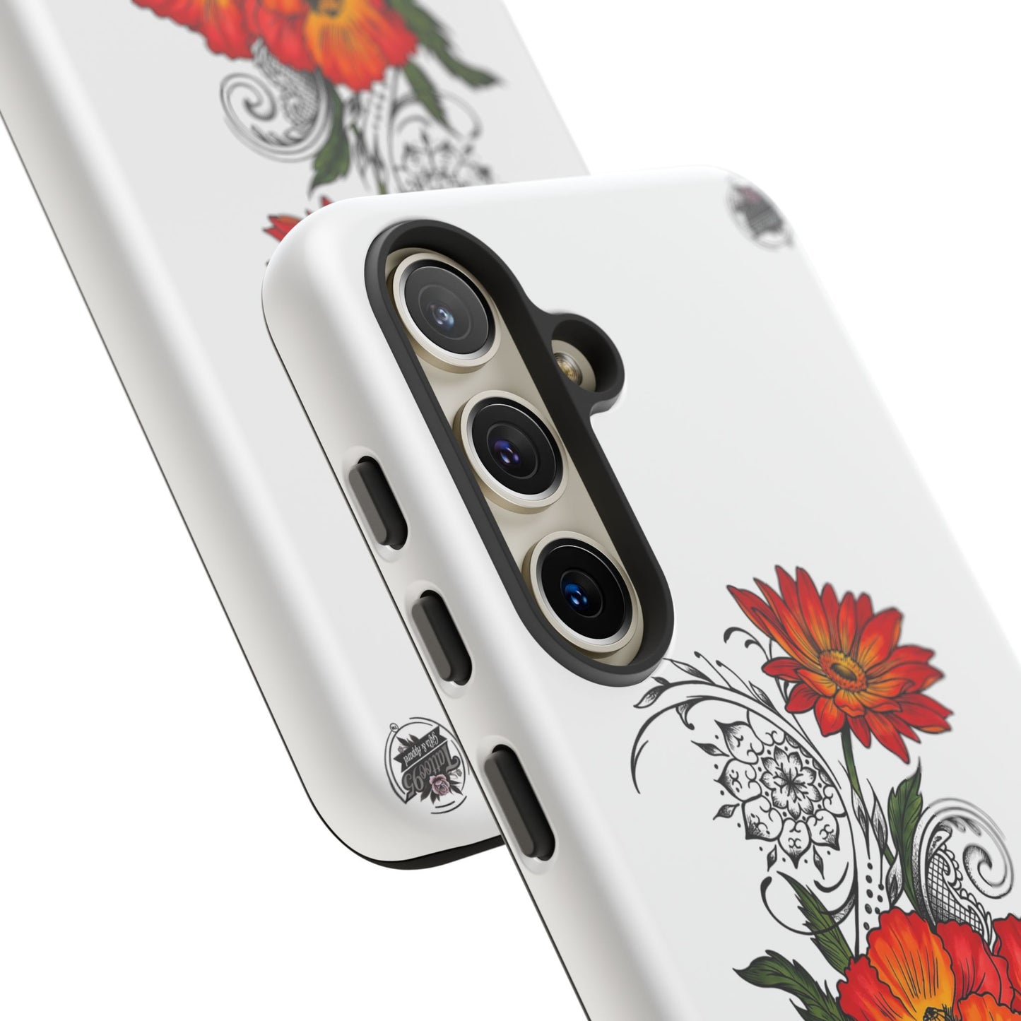 Floral Red Poppy - Tough Galaxy Phone Case Series S10-S25 Series